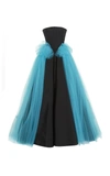 CHRISTIAN SIRIANO CONTRAST STRAPLESS SILK GOWN,S19-17110