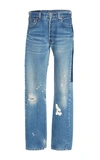 B SIDES EXCLUSIVE MID-RISE PATCHWORK STRAIGHT-LEG JEANS,692530