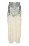 PACO RABANNE SEQUIN-EMBELLISHED LACE MAXI SKIRT,19EIJU036MH0057