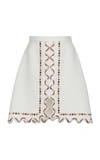 Giambattista Valli Embroidered Crepe Mini Skirt In White