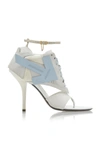 Off-white Heeled Runner Leather Sandals In White