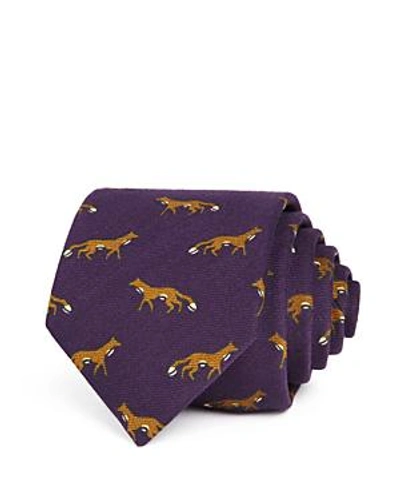 Drake's Foxes Classic Tie In Plum