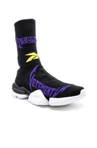 Vetements + Reebok Sock Pump Logo-jacquard Stretch-knit Sneakers - Black In Multicolor