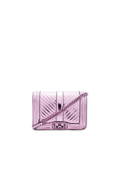 Rebecca Minkoff Small Love Quilted Metallic Crossbody - Pink