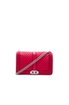 Rebecca Minkoff 'chevron Quilted Love' Crossbody Bag - Red In Red