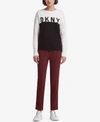 DKNY COLORBLOCKED GRAPHIC SWEATER, CREATED FOR MACY'S