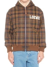 LOEWE LOEWE CHECKED HOODED BOMBER JACKET