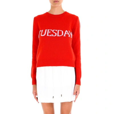 Alberta Ferretti Slim Tuesday Wool & Cashmere Sweater In Red