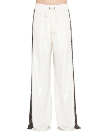 Alberta Ferretti Sequinned Side Strap Pants In White