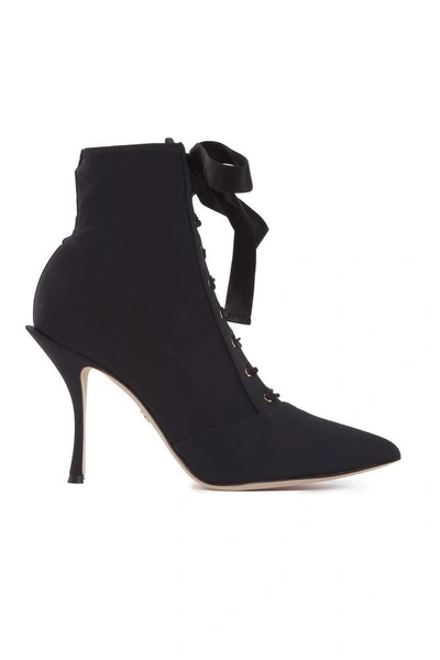 Dolce & Gabbana Lori Stretch Jersey Ankle Boots In Black