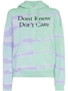 ASHLEY WILLIAMS DON'T KNOW DON'T CARE PRINT COTTON HOODIE
