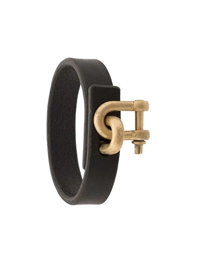 Parts Of Four Metallic Lock Cuff Bracelet In Black