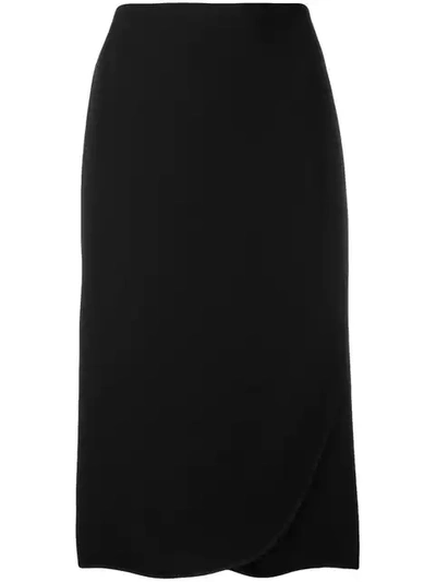 Valentino A-line Silk Cady Couture Tulip-hem Skirt In Black
