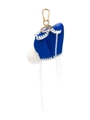 LOEWE LOEWE BUNNY MACRAMÉ LEATHER CHARM - BLUE