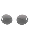 CHRISTOPHER KANE CHRISTOPHER KANE EYEWEAR PEARL EMBELLISHED ROUND SUNGLASSES - 白色