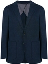 HACKETT HACKETT CHECK PATTERN BLAZER - BLUE