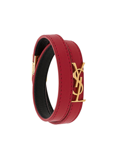 Saint Laurent Opyum Double-wrap Bracelet In Red