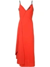 ROLAND MOURET ASYMMETRIC CAMI DRESS