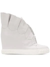 CASADEI CASADEI MALEFICENT RUFFLE-TRIMMED WEDGE SNEAKERS - WHITE