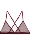 SKIN COTTON-TULLE SOFT-CUP TRIANGLE BRA