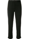 ANN DEMEULEMEESTER ANN DEMEULEMEESTER SLIM-FIT CROPPED TROUSERS - 黑色