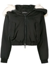 EMPORIO ARMANI PADDED FAUX FUR HOODED JACKET