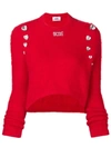 GCDS EMBELLISHED FITTED SWEATER