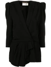 SAINT LAURENT SAINT LAURENT SHORT DRAPED PLAYSUIT - 黑色