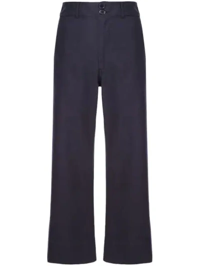 Apiece Apart Straight Cropped Trousers - 蓝色 In Blue