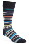 Calvin Klein Multistripe Emblem Socks In Navy Mix