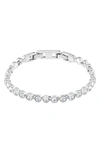 Swarovski Rose Gold-tone Crystal Tennis Bracelet In White