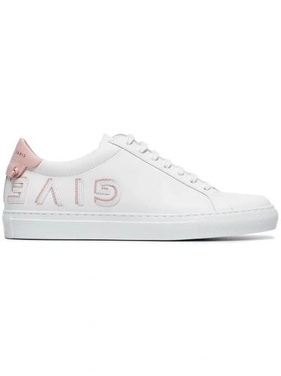 Givenchy Urban Street Logo Applique Leather Sneakers In White