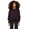 YANG LI Purple Hand-Knitted Oversized Sweater
