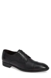 Ermenegildo Zegna Siena Leather Flex Cap-toe Derby Shoes In Black