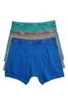 Calvin Klein Men's Cotton Stretch Boxer Briefs 3-pack Nu2666 In Grey Sky/ Blue/ Raliegh