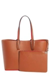Christian Louboutin Small Cabata Calfskin Leather Tote - Brown In Coconut/ Coconut
