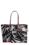 CHRISTIAN LOUBOUTIN SMALL CABATA NICOGRAF PATENT LEATHER TOTE - BLACK,1195027