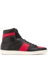 Saint Laurent Black & Red Court Classic Sl/10 High-top Sneakers In Black