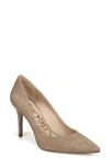 Sam Edelman Margie Suede Pointed-toe Pumps, Gray In Oatmeal Suede
