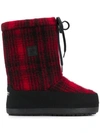 WOOLRICH WOOLRICH CHECKED ESKIMO BOOTS - BLACK