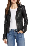 Lamarque Azra Statement Sleeve Leather Moto Jacket In Nocolor