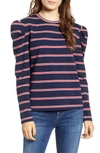 THE FIFTH LABEL KINETIC STRIPE PUFF SLEEVE TOP,40180977-7