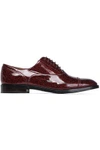 MARC JACOBS WOMAN GLITTERED PATENT-LEATHER BROGUES CLARET,GB 7668287965649011