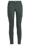 7 FOR ALL MANKIND WOMAN SATEEN SKINNY PANTS FOREST GREEN,GB 1071994536046865
