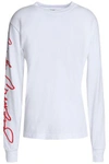 RE/DONE RE/DONE WOMAN + CINDY CRAWFORD PRINTED COTTON-JERSEY T-SHIRT WHITE,3074457345619582205
