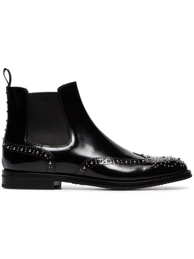Church's Ketsby Met Studded Glossed-leather Chelsea Boots In Black
