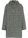 RAF SIMONS HOUNDSTOOTH PADDED PARKA COAT