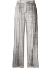 ALBERTA FERRETTI SNAKE-EFFECT VELVET TROUSERS