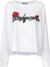UNDERCOVER EMBROIDERED CURVED HEM SWEATSHIRT
