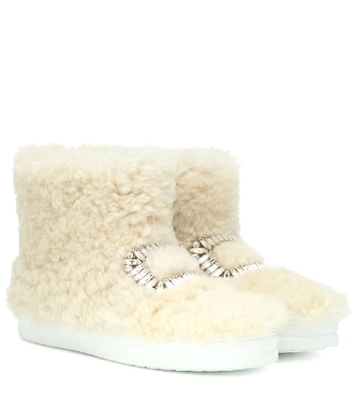 Roger Vivier Sneaky Viv' High-top Fur Trainers In White